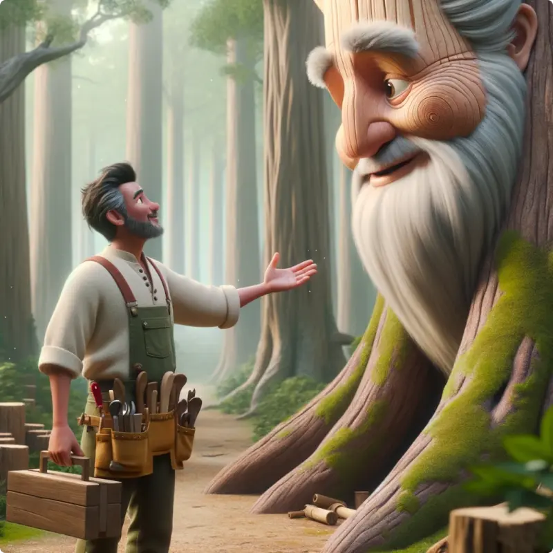 The Carpenter and the Oak Tree