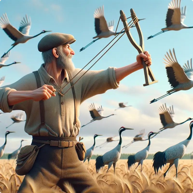 The Farmer and The Cranes