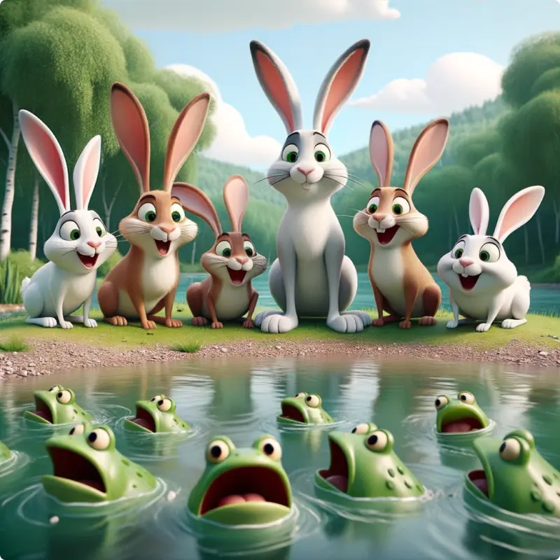 The Hares and The Frogs