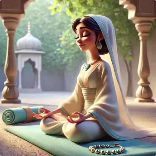 Colorful illustration of The Stolen Necklace - a fable