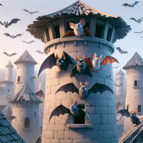 Colorful illustration of The Bats, Birds, and The Beasts - a fable
