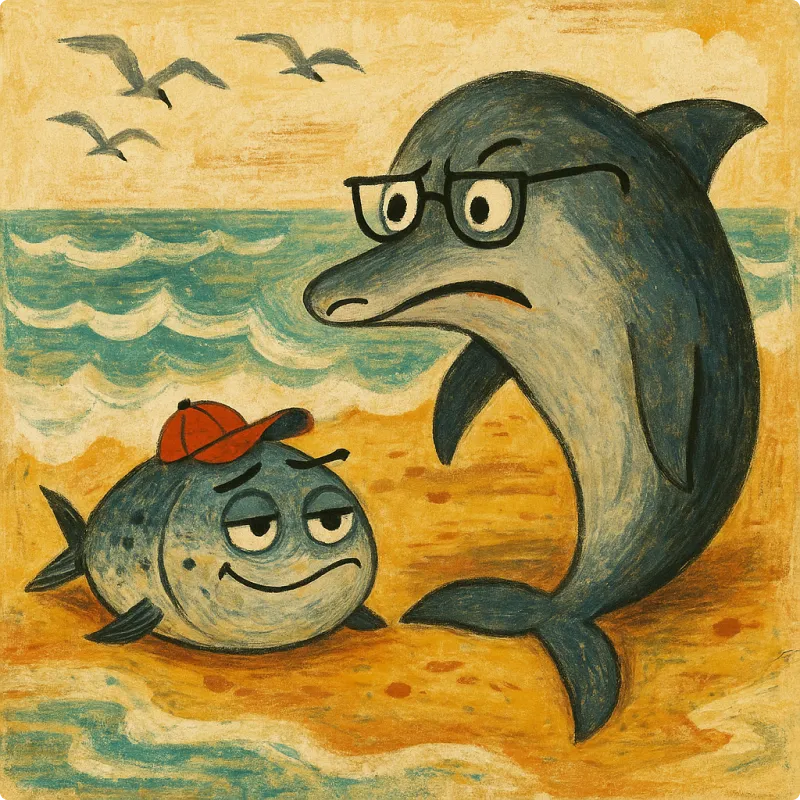 A Thunny and A Dolphin