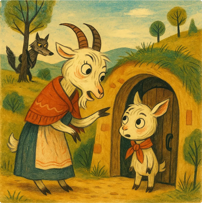 A Wolf, Kid, and Goat