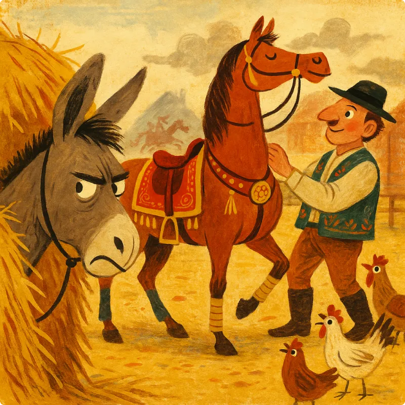 The Donkey that envied the Horse