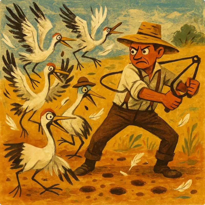 The Farmer and The Cranes