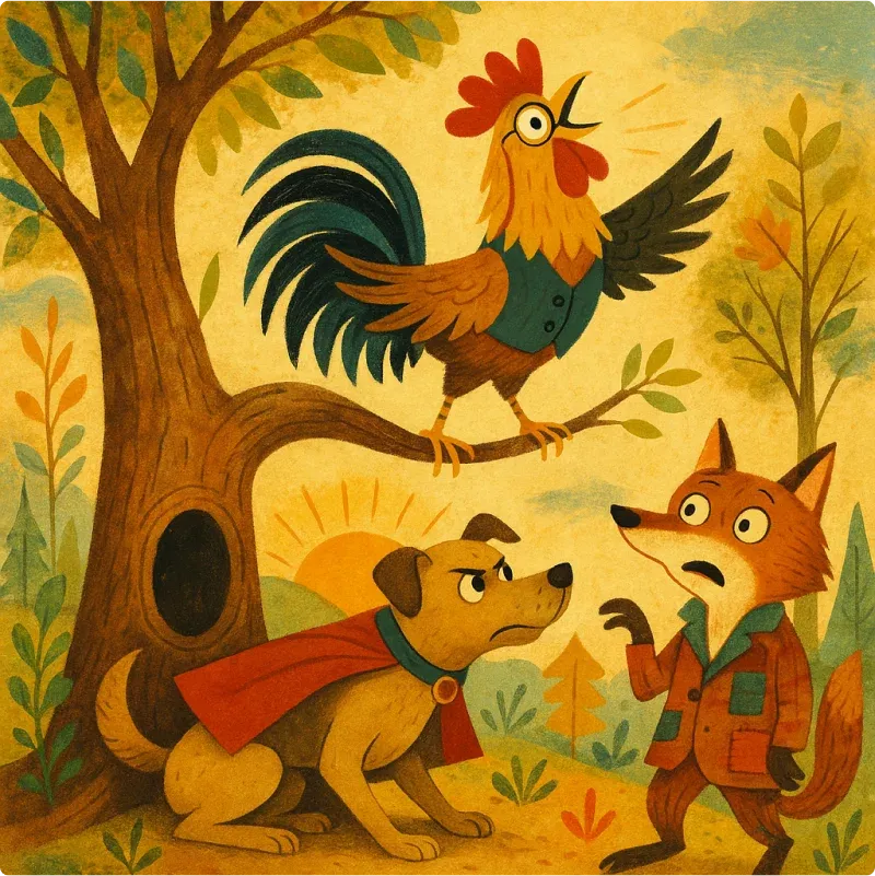 The Fox, The Rooster, and The Dog