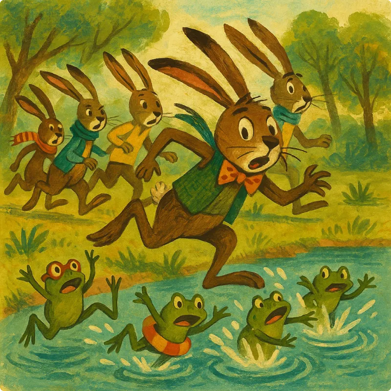The Hares and The Frogs