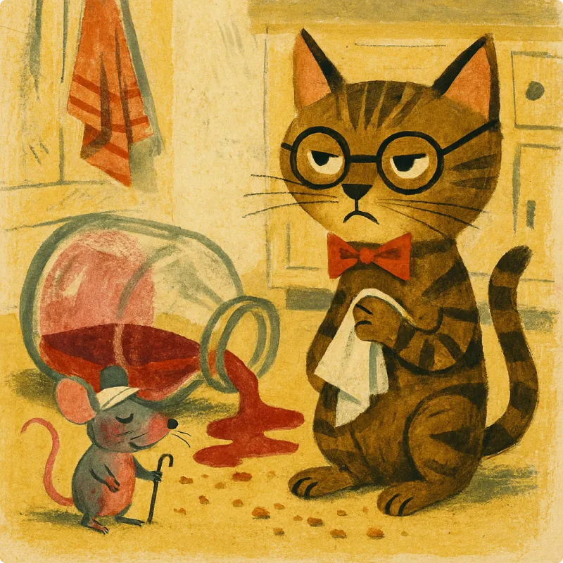 The Mouse in the Wine Jar and the Cat