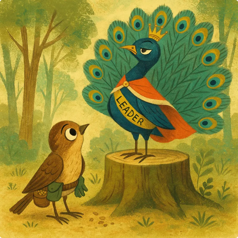 The Sparrow And The Peacock