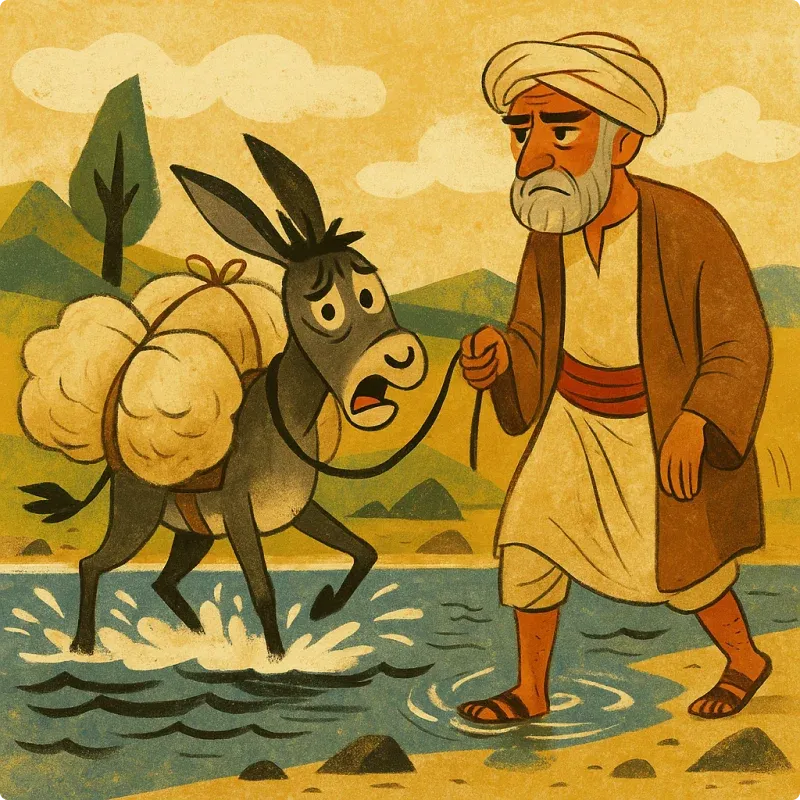 التاجر والحمار