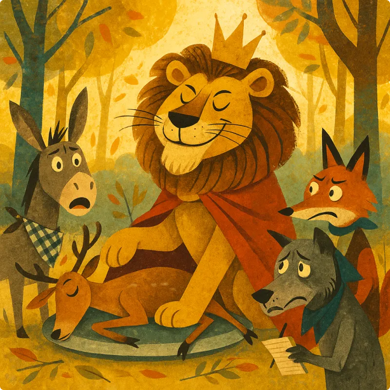 The Wild Donkey and The Lion