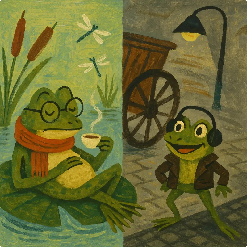 Two Frogs were Neighbours